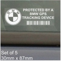 5 x BMW GPS Tracking Device Security WINDOW Stickers 87x30mm-3 4 5 6 7 E M F G Series Car,Van Alarm Tracker